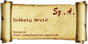Székely Arvid névjegykártya